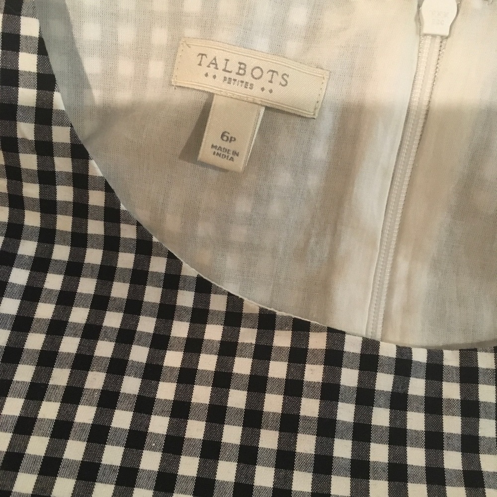 Talbots Gingham & Lace Dress 6P FREE SHIP - Picture 2 of 5